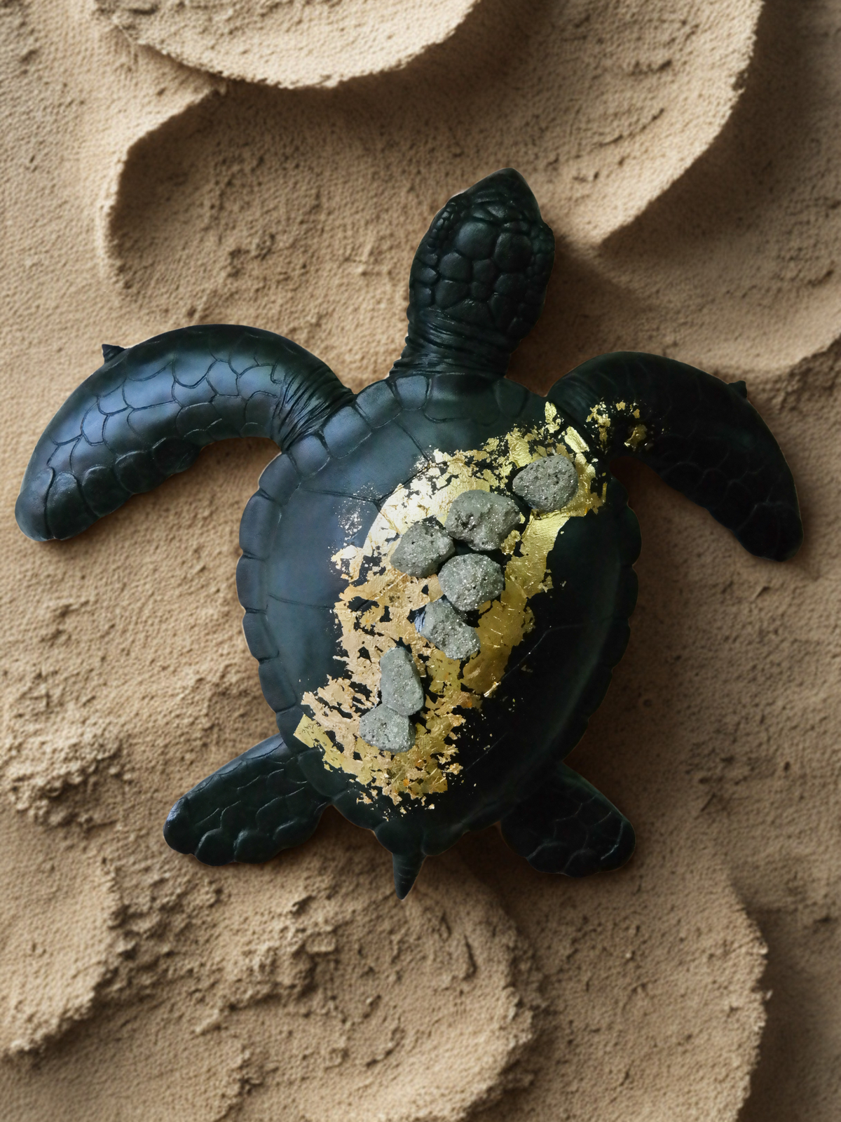 Escultura De Tortuga Con Cuarzos