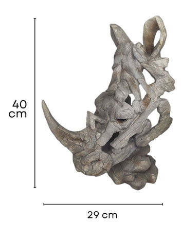 Escultura Cabeza De Rinoroca En Resina