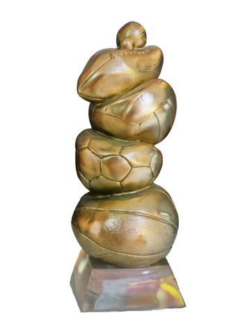 Escultura De Balones En Resina Metalizada
