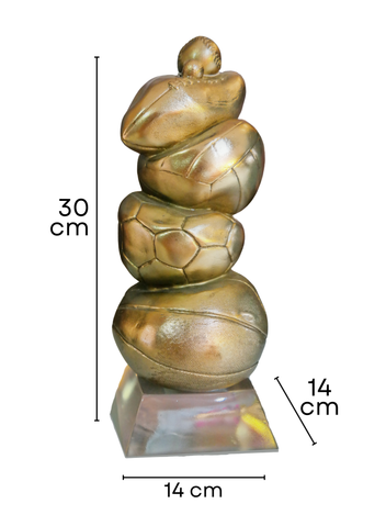 Escultura De Balones En Resina Metalizada
