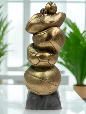 Escultura De Balones En Resina Metalizada