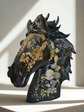 Escultura de Busto de Caballo con Cuarzos