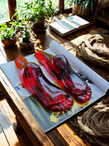 Escultura De Pies En Resina Transparente