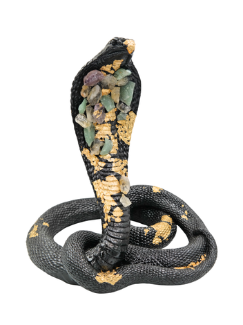 Escultura De Cobra Con Cuarzos Naturales