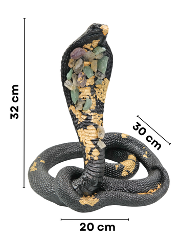 Escultura De Cobra Con Cuarzos Naturales