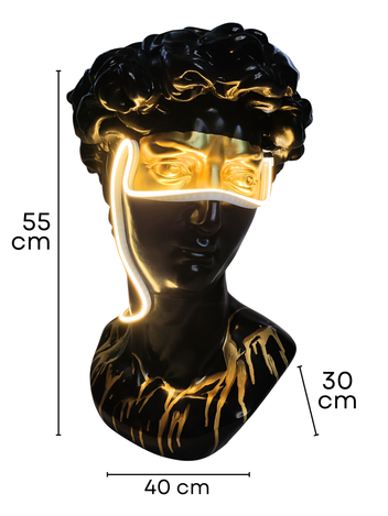 Lámpara Busto David Antifaz Dorado