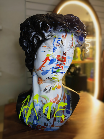 Busto David Art Negro En Resina