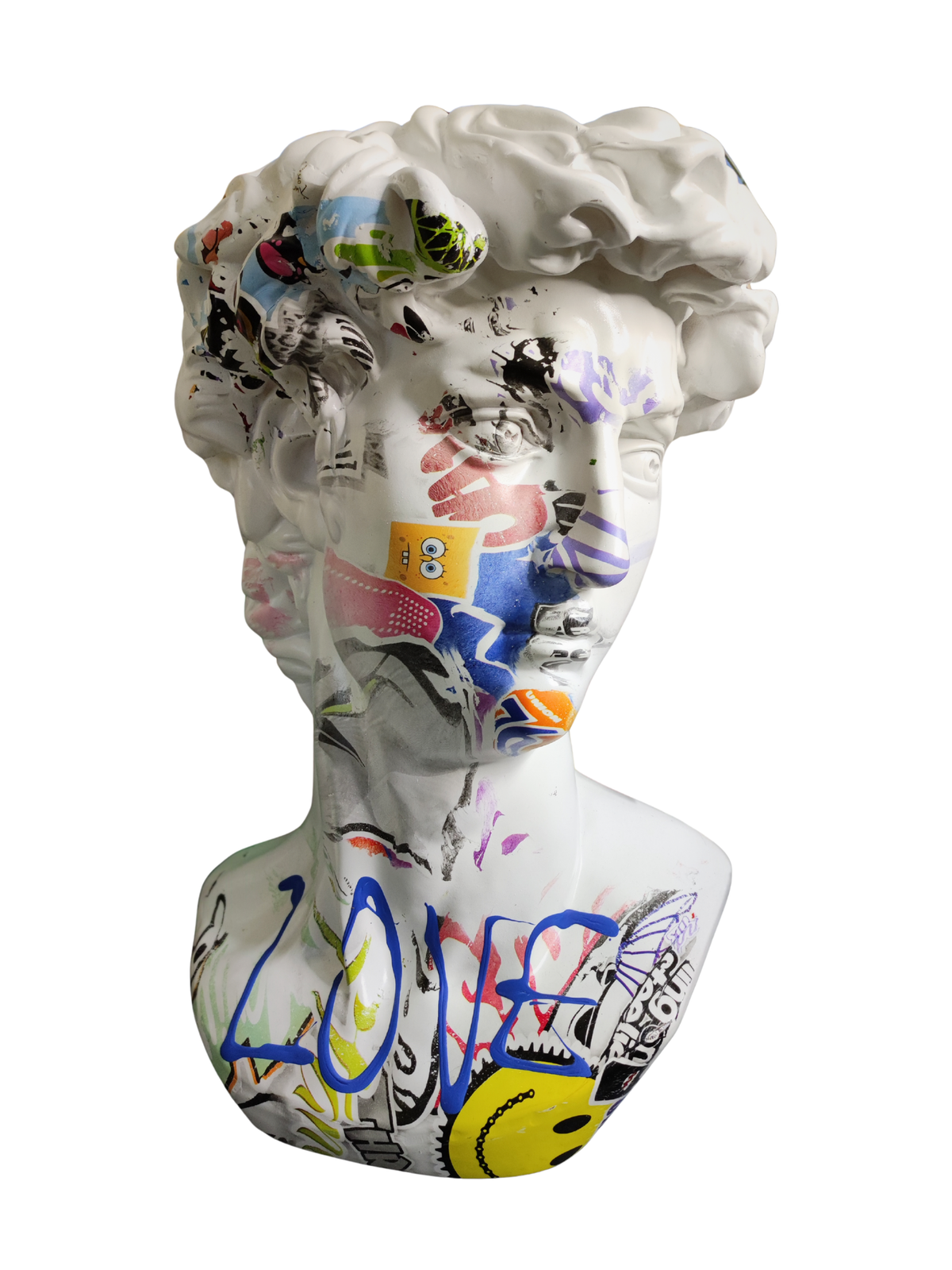 Busto David Love Blanco En Resina