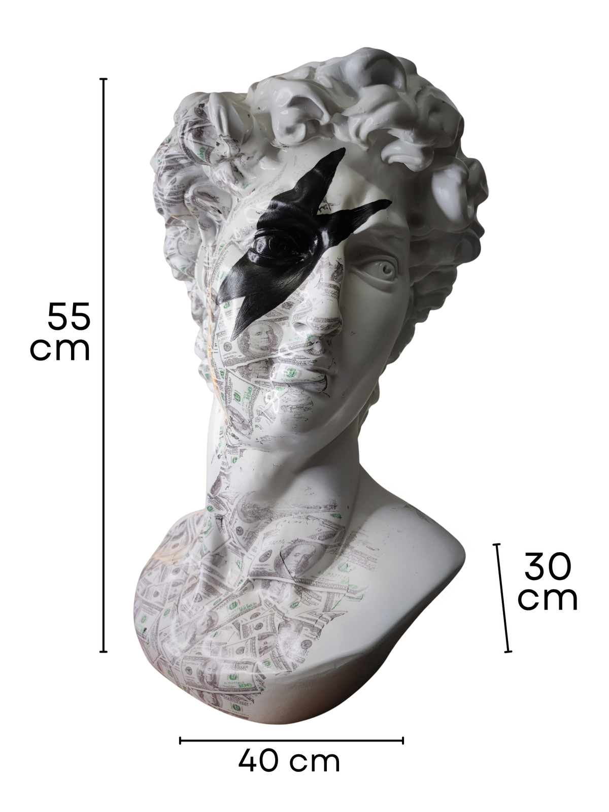 Busto David Rayo Blanco En Resina