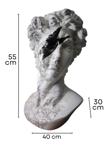 Busto David Rayo Blanco En Resina
