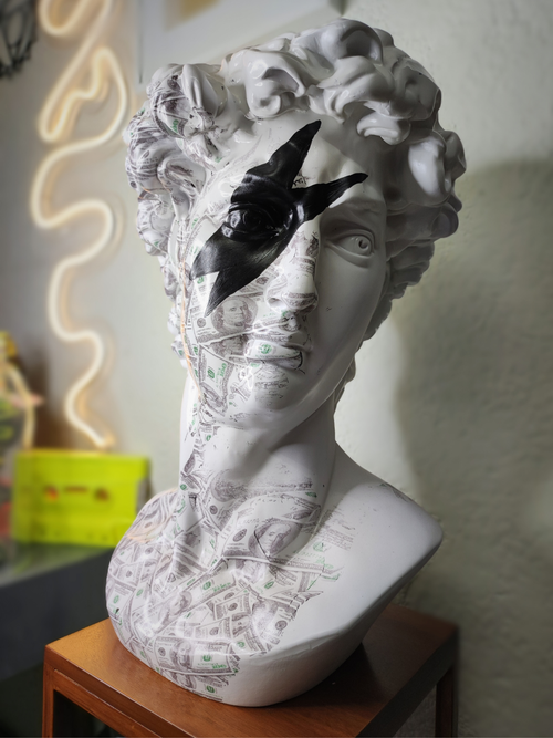 Busto David Rayo Blanco En Resina