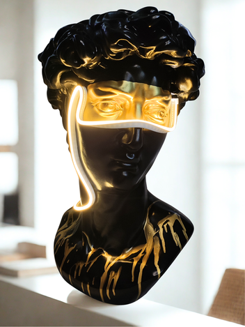 Lámpara Busto David Antifaz Dorado