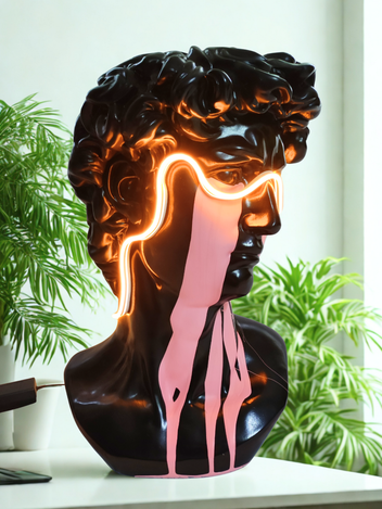 Lámpara Busto David Llanto Rosa
