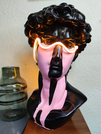 Lámpara Busto David Llanto Rosa