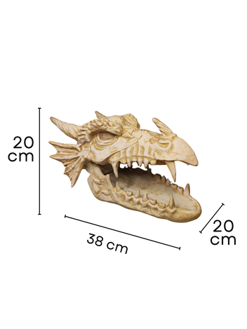 Escultura Cabeza Dragón En Resina Y Cuarzos Naturales