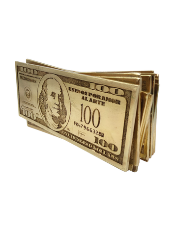 Golden Money Paca De Billetes En Resina Metalizada