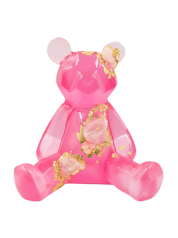 Escultura Gummy En Resina Transparente Y Cuarzos Naturales