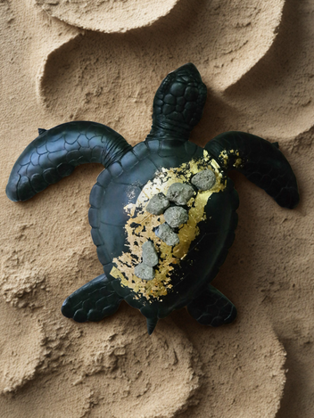 Escultura De Tortuga Con Cuarzos
